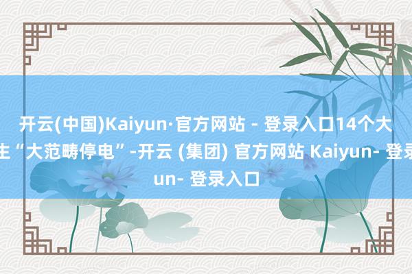 开云(中国)Kaiyun·官方网站 - 登录入口14个大区发生“大范畴停电”-开云 (集团) 官方网站 Kaiyun- 登录入口