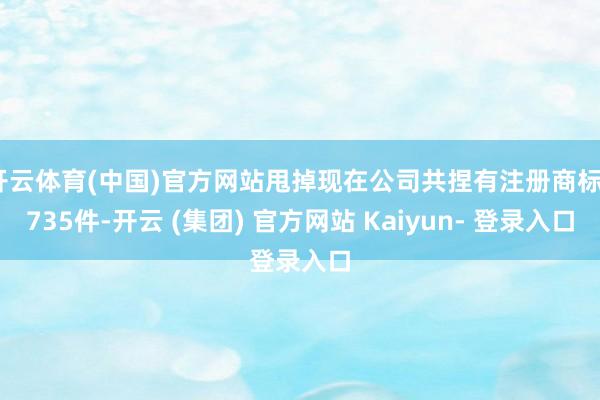 开云体育(中国)官方网站甩掉现在公司共捏有注册商标4735件-开云 (集团) 官方网站 Kaiyun- 登录入口