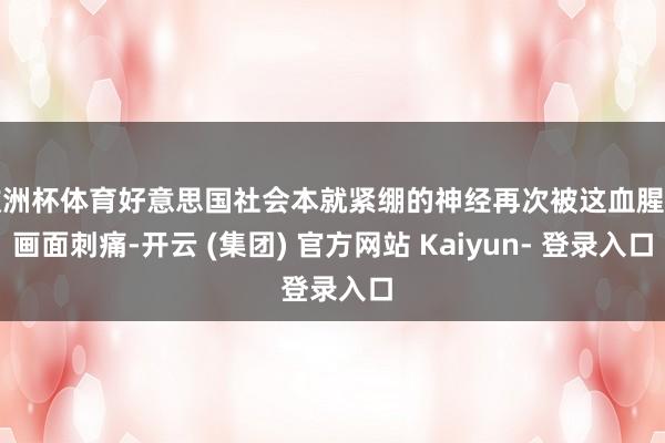 欧洲杯体育好意思国社会本就紧绷的神经再次被这血腥的画面刺痛-开云 (集团) 官方网站 Kaiyun- 登录入口