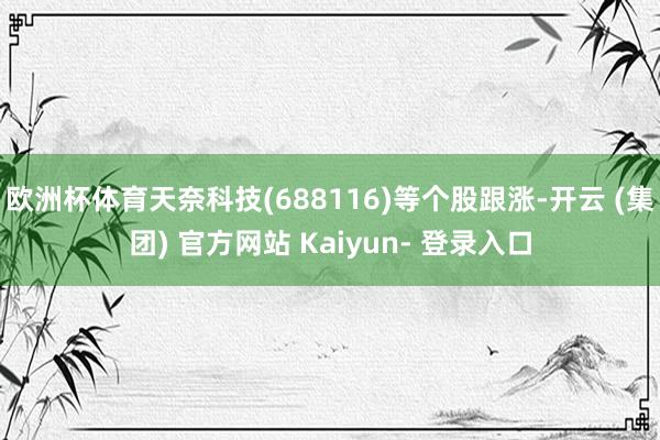 欧洲杯体育天奈科技(688116)等个股跟涨-开云 (集团) 官方网站 Kaiyun- 登录入口
